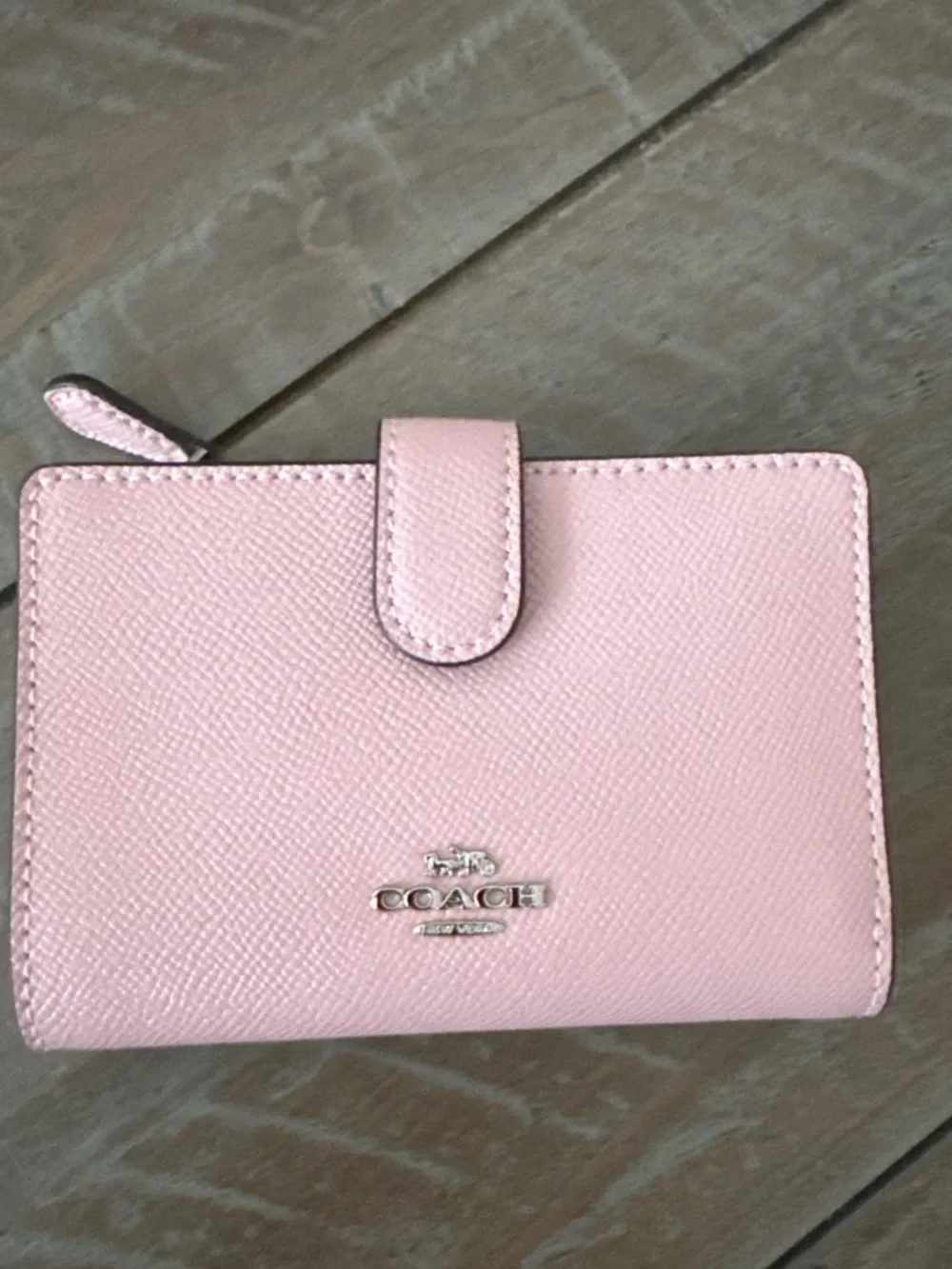 COACH Pink Pebbled Leather Satchel with Matching Wallet